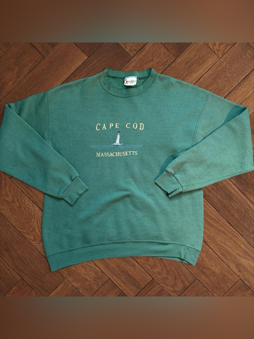 Vintage Walt Disney World Cape Cod Lighthouse Green Sweatshirt Large